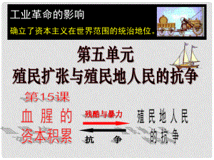 安徽省馬鞍山市外國語學校九年級歷史 殖民擴張與殖民地人民的抗爭課件 人教新課標版