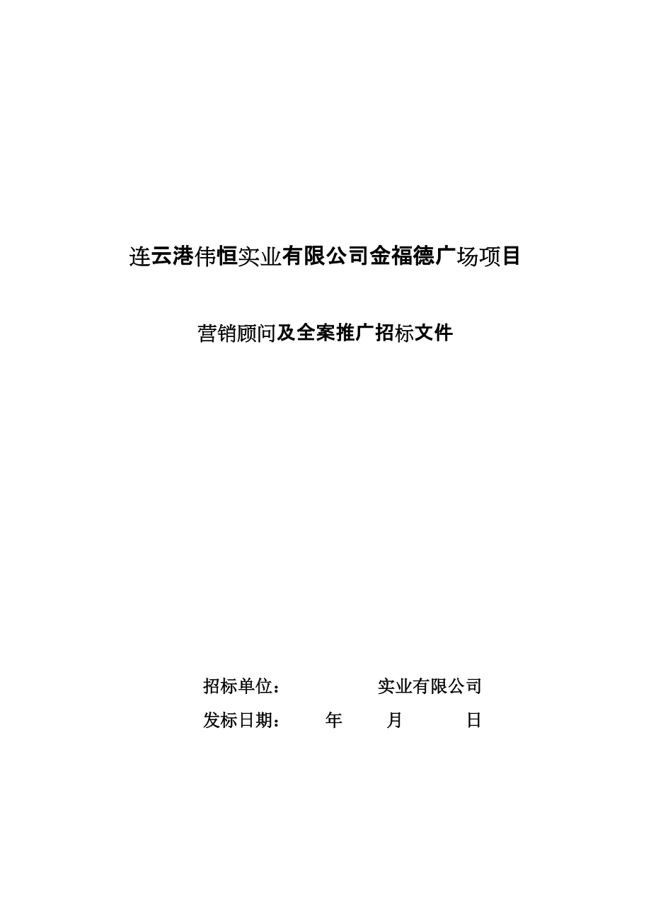 商业地产项目全程顾问招标文件(精)_第1页