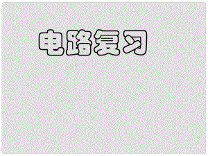 寧夏石嘴山市惠農中學九年級物理 電路課件