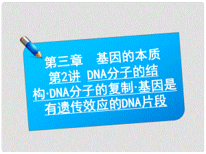 高三生物一轮复习 2.3.2DNA分子的结构 DNA分子的复制 基因是有遗传效应的DNA片段课件