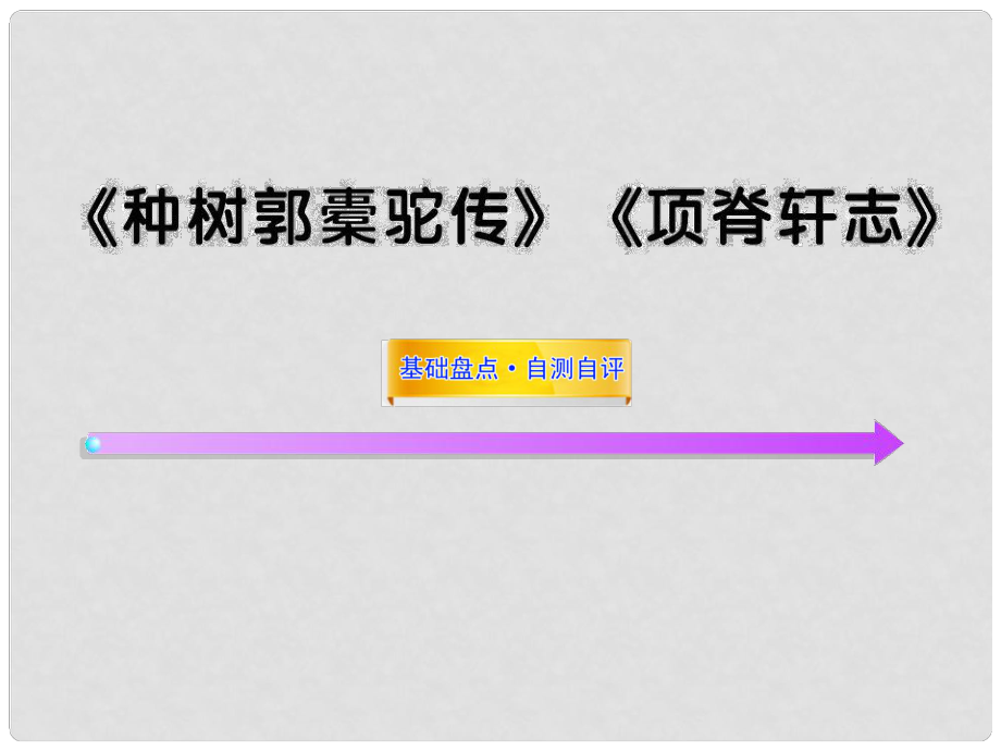 高考语文一轮复习课件 《种树郭橐驼传》《项脊轩志》 新人教版选修（湖南专用）_第1页