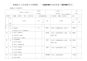 機(jī)械加工工藝過程卡片和圖紙——CA6140車床后托架(831001型號(hào))