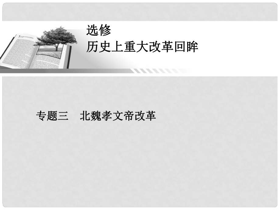 高考?xì)v史一輪總復(fù)習(xí) 北魏孝文帝改革課件 人民版選修1_第1頁(yè)