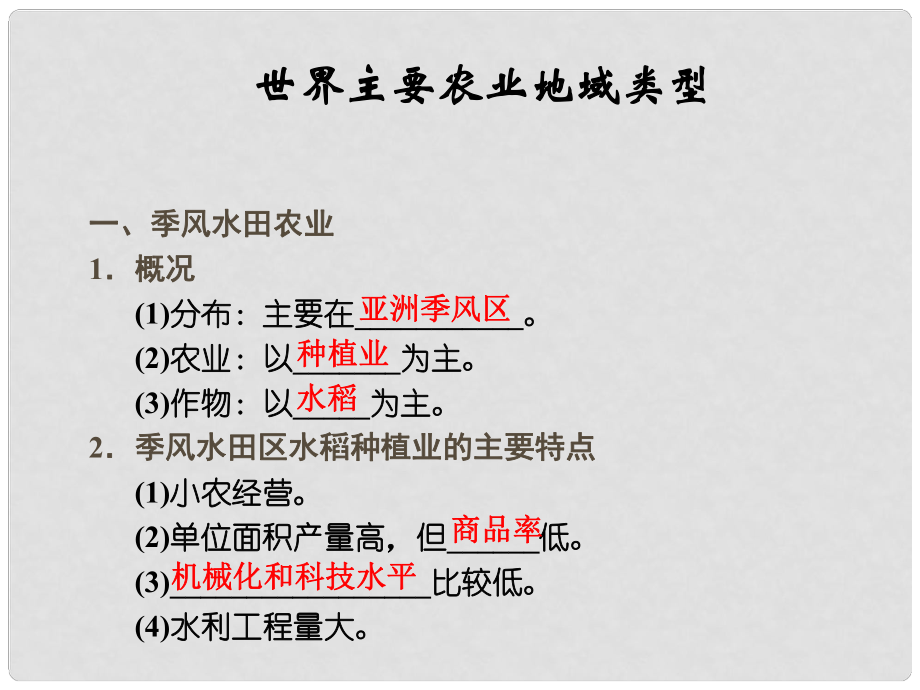 高考地理一輪復(fù)習(xí) 世界主要農(nóng)業(yè)地域類型課件 新人教版_第1頁