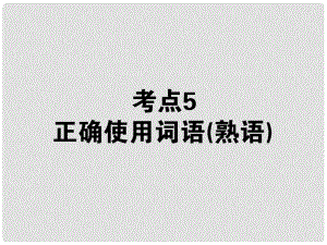 高考語文第一輪總復(fù)習(xí) 第一模塊 考點(diǎn)5 正確使用詞語（熟語）課件