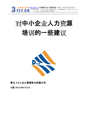 對中小企業(yè)人力資源培訓的一些建議（DOC 36）[共36頁]