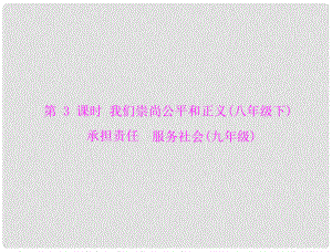 廣東省中考政治復(fù)習(xí) 我們崇尚公平和正義 承擔(dān)責(zé)任 服務(wù)社會課件