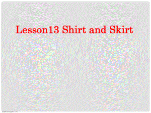 七年級英語上冊 Unit 2 Colours and Clothes lesson 13 Shirt and Skirt課件 冀教版