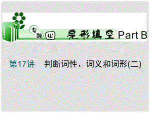 高考英語二輪總復(fù)習(xí) 第17講 判斷詞性、詞義和詞形2課件 新課標(biāo)（湖南專用）