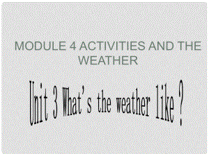 七年級英語上冊 Starter Module 4 Activities and the weather課件 外研版