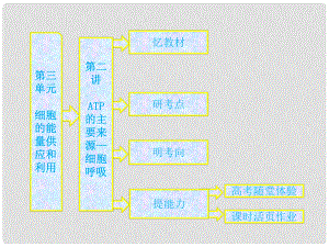 高中生物一輪復(fù)習(xí) 第三單元 第二講ATP的主要來(lái)源——細(xì)胞呼吸課件 新人教版必修1