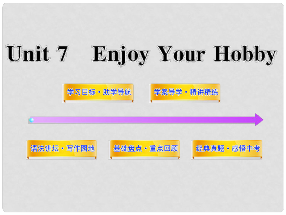 八年級英語上冊 Unit 7 Enjoy Your Hob課件 冀教版_第1頁