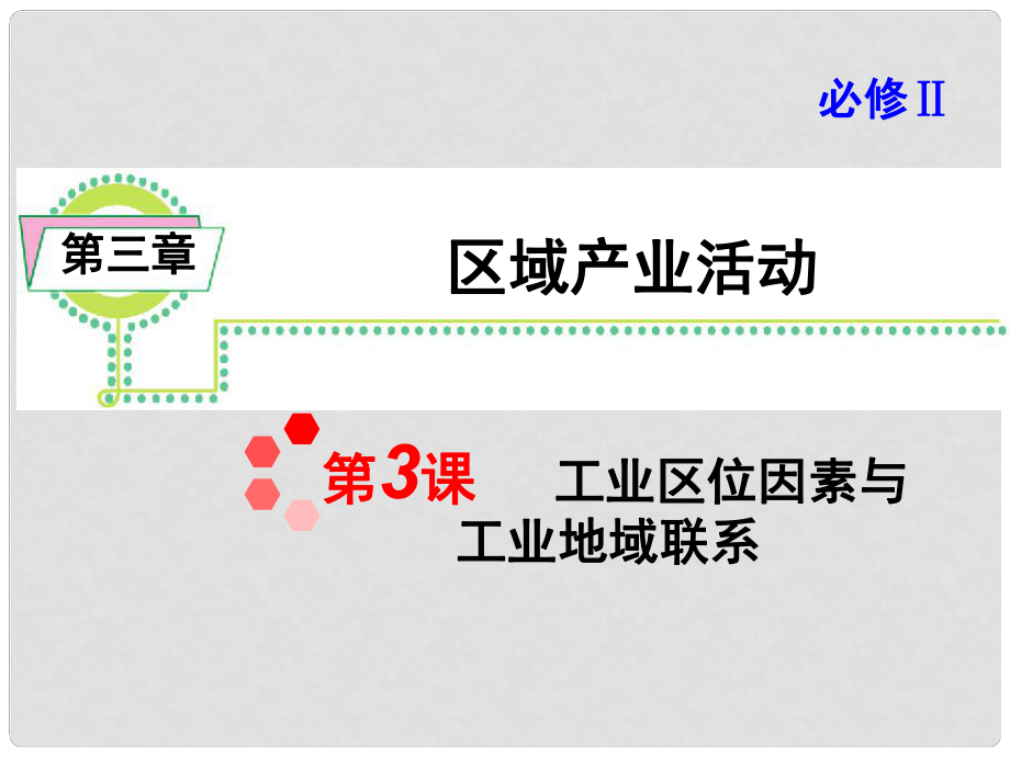 高考地理一轮复习 第3章 第3课 工业区位因素与工业地域联系课件 新人教版必修2_第1页