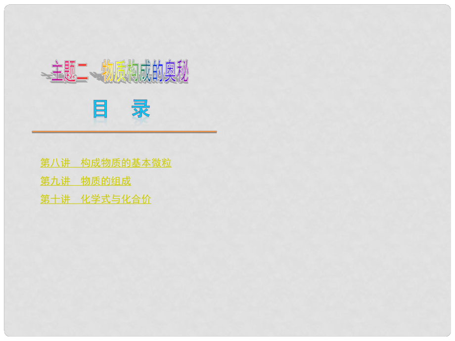 中考化學奪分隨堂自主復習學案 主題二 物質構成的奧秘課件 新人教版_第1頁