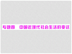 高中歷史 專(zhuān)題四 第1課 物質(zhì)生活和社會(huì)習(xí)俗的變遷課件 人民版必修2