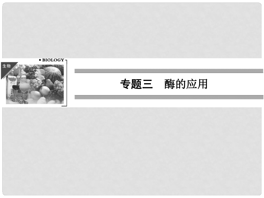 高考生物一輪復(fù)習(xí)資料 專題三酶的應(yīng)用課件 新人教版選修1_第1頁