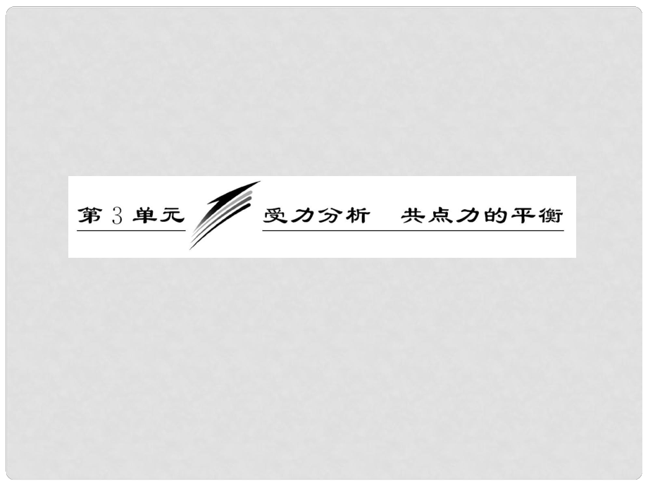 高考物理一輪復習 第二章第3單元受力分析 共點力的平衡課件 新人教版（安徽 北京專版）_第1頁