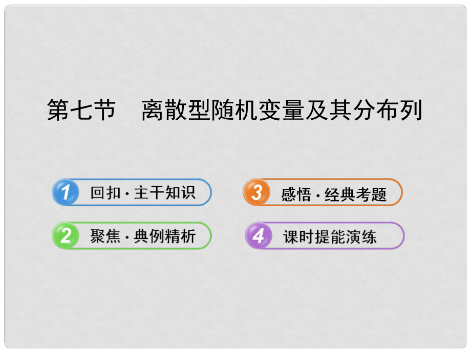 高中数学全程复习方略 11.7 离散型随机变量及其分布列课件 理_第1页