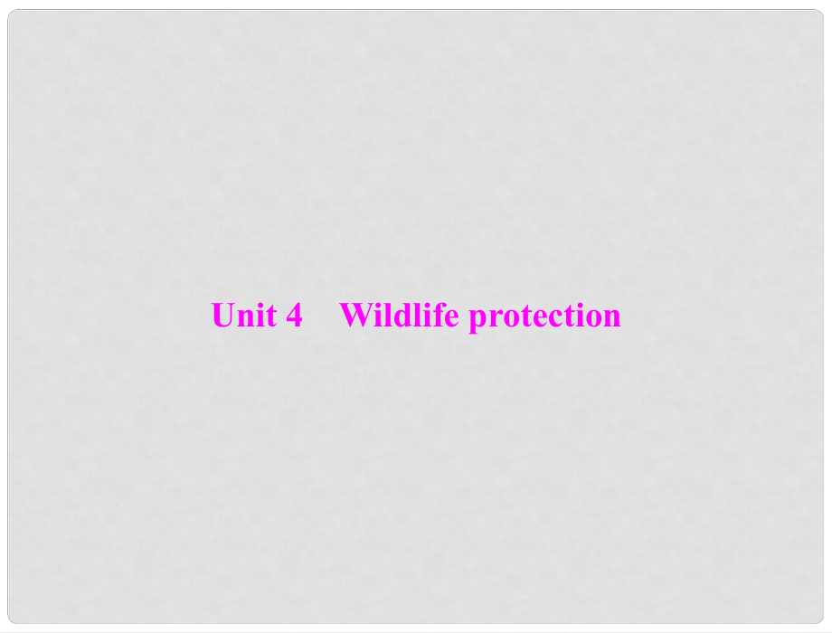 高考英語(yǔ)第一輪 基礎(chǔ)知識(shí)梳理復(fù)習(xí)Unit4 Wildlife protection課件 新人教版必修2_第1頁(yè)