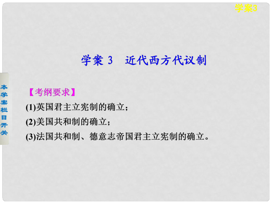 高考歷史二輪復(fù)習 近代西方代議制課件_第1頁