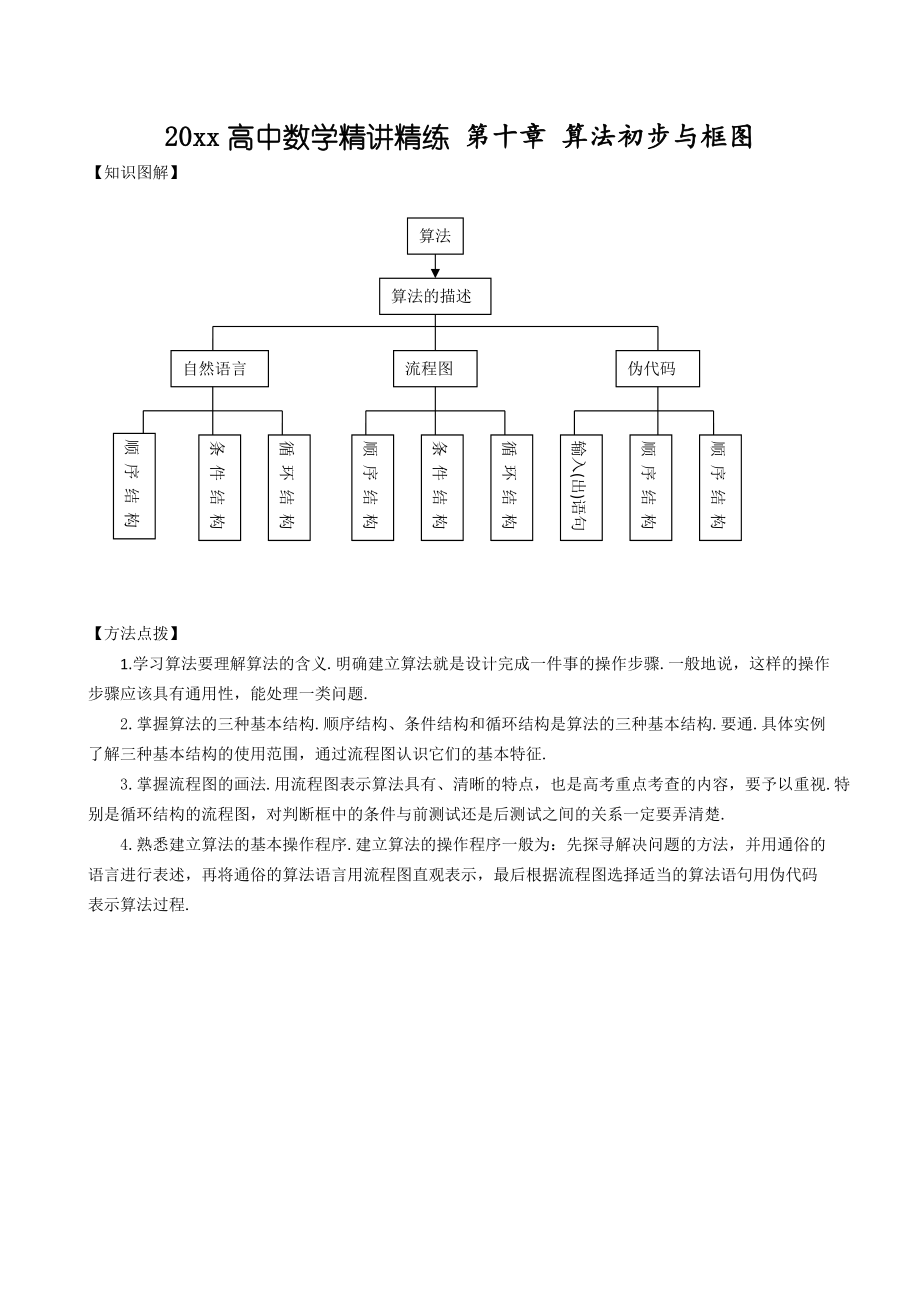 高中數(shù)學 精講精練新人教A版第10章 算法初步與框圖_第1頁