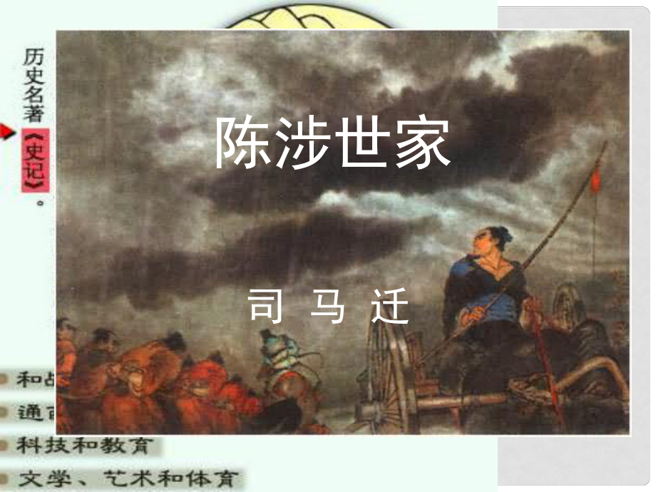 浙江省衢州市巨化中學(xué)九年級語文上冊 第21課《陳涉世家》課件 新人教版_第1頁