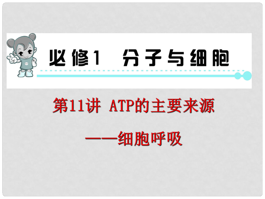 高考生物第一輪總復習（高頻考點+易錯易混警示+實驗探究）第11講 ATP的主要來源 細胞呼吸課件 新人教版必修1_第1頁