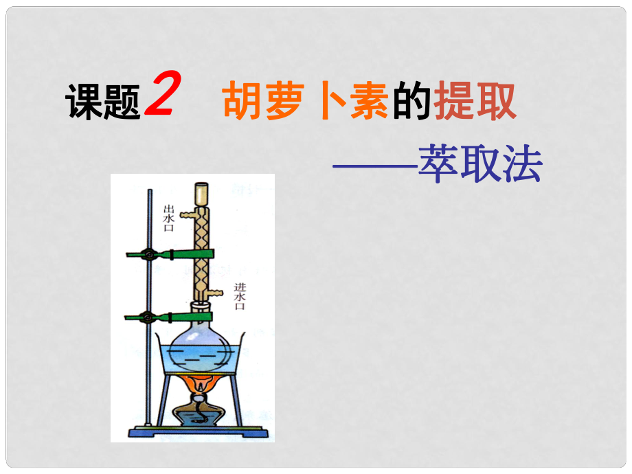 高中生物《第六章 第二節(jié) 胡蘿卜素的提取》課件 新人教版選修1_第1頁