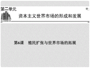 高中歷史 第二單元第6課 殖民擴張與世界市場的拓展課件 新人教版必修2