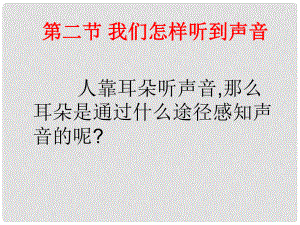 山東省鄒平縣實驗中學八年級物理上冊 1.2《我們是怎樣聽到聲音》課件 新人教版