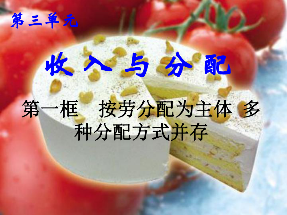 福建省福清高一政治 《按勞分配為主體多種分配方式并存》課件_第1頁