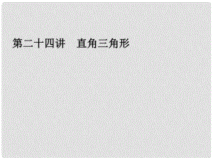 浙江省永嘉縣橋下鎮(zhèn)甌渠中學(xué)中考數(shù)學(xué)總復(fù)習(xí)《第二十四講 直角三角形》課件 新人教版