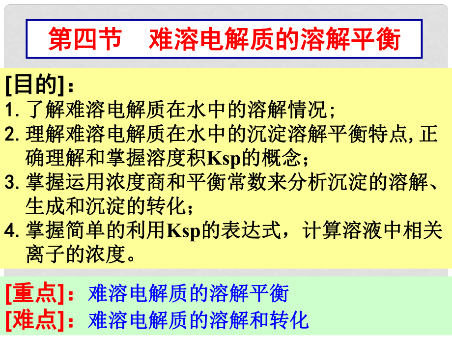 云南省紅河州彌勒縣慶來(lái)學(xué)校高二化學(xué) 34 難溶電解質(zhì)的溶解平衡課件_第1頁(yè)