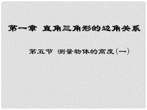 廣東省佛山市中大附中三水實驗中學九年級數學下冊《測量物體的高度》課件 新人教版