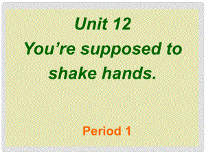 浙江省乐清市盐盆一中九年级英语《Unit 12 You’re supposed to shake hands》课件 人教新目标版
