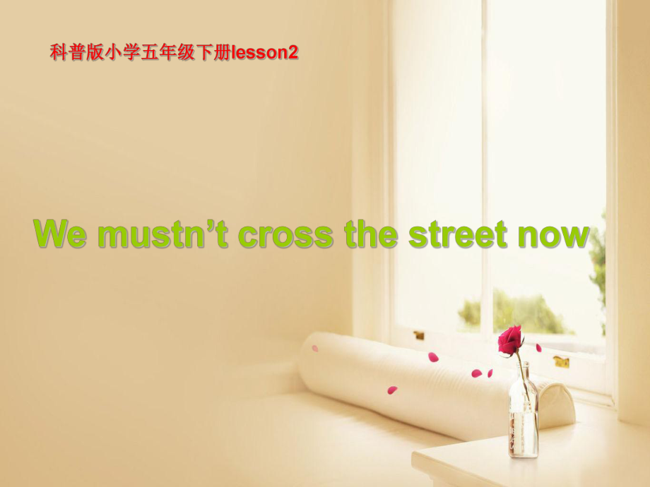 科普版英語五下Lesson 2We mustn’t cross the street now課件3_第1頁