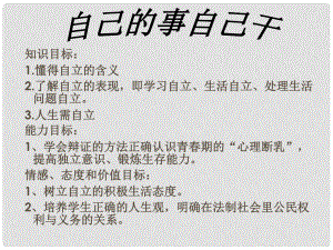 內(nèi)蒙古烏拉特中旗二中七年級(jí)政治下冊(cè) 自己的事自己干課件 新人教版