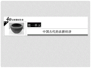 高中歷史 40分鐘課時(shí)作業(yè) 14 農(nóng)耕時(shí)代的手工業(yè)課件 岳麓版必修2