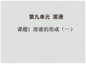 山東省郯城實驗中學九年級化學下冊 第九單元《課題1 溶液的形成》課件 （新版）新人教版