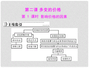 高中政治 （主線指引+夯實基礎(chǔ)+知識導(dǎo)學(xué)+誤區(qū)警示）第一單元 第二課 第1課時 影響價格的因素課件 新人教版必修1