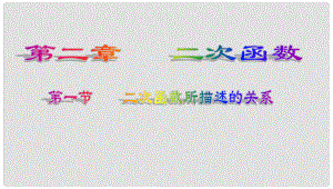 遼寧省凌海市石山初級(jí)中學(xué)九年級(jí)數(shù)學(xué)下冊(cè) 第二章 第一節(jié) 二次函數(shù)所描述的關(guān)系課件 北師大版