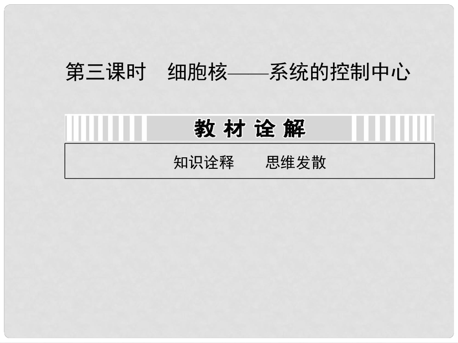 高考生物第一輪復(fù)習(xí)用書 第二單元 第三課時(shí)細(xì)胞核 系統(tǒng)的控制中心課件 新人教版_第1頁