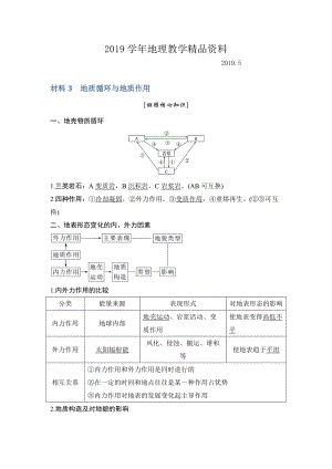 地理創(chuàng)新設(shè)計二輪專題復(fù)習全國通用文檔：第四部分 考前靜悟材料 材料3 Word版含答案