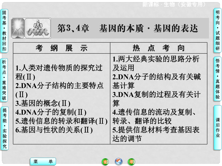 高考生物一輪復(fù)習(xí) 第3、4章 第1課時DNA是主要的遺傳物質(zhì)課件 新人教版必修2_第1頁