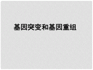 高中生物《第五章 第一節(jié) 基因突變和基因重組》課件2 新人教版必修2