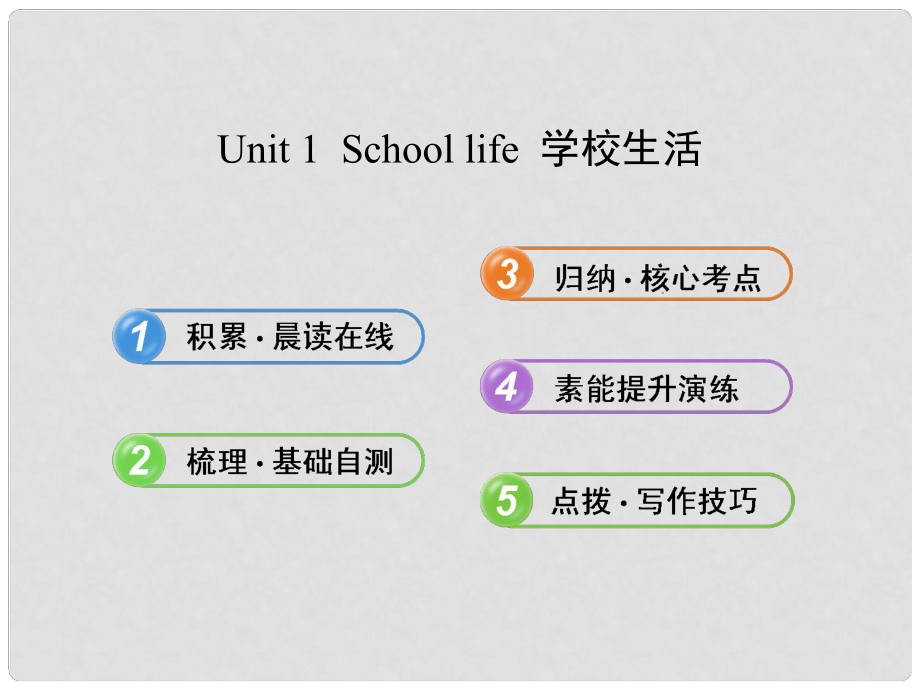 高中英語 Unit 1 School life課件 譯林牛津版必修1_第1頁