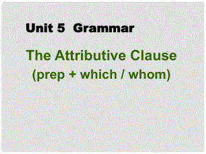 浙江省高中英語 Unit5 Grammar1課件 新人教版必修2