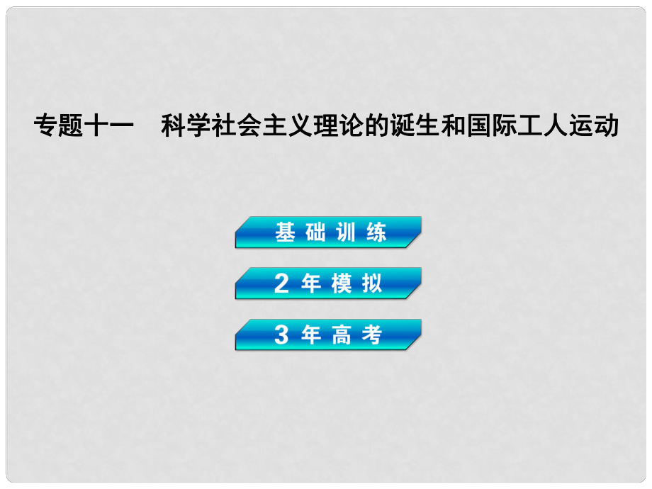 高考?xì)v史總復(fù)習(xí) 專題十一 科學(xué)社會主義理論的誕生和國際工人運動課件_第1頁