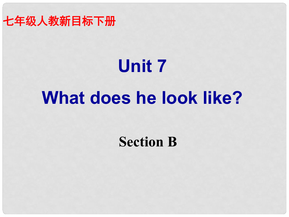 河南省鄭州市侯寨二中七年級英語下冊《Unit 7 What does he look like？》課件三 人教新目標版_第1頁