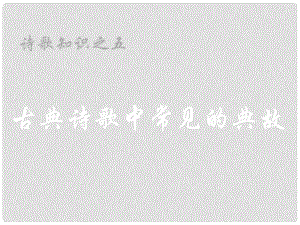 青海省西宁市高二语文《古典诗歌中常见的典故》课件 新人教版选修《中国古代诗歌散文欣赏》